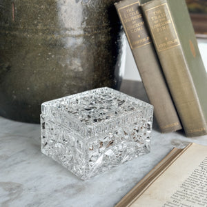 Vintage Cut Glass box with Lid.