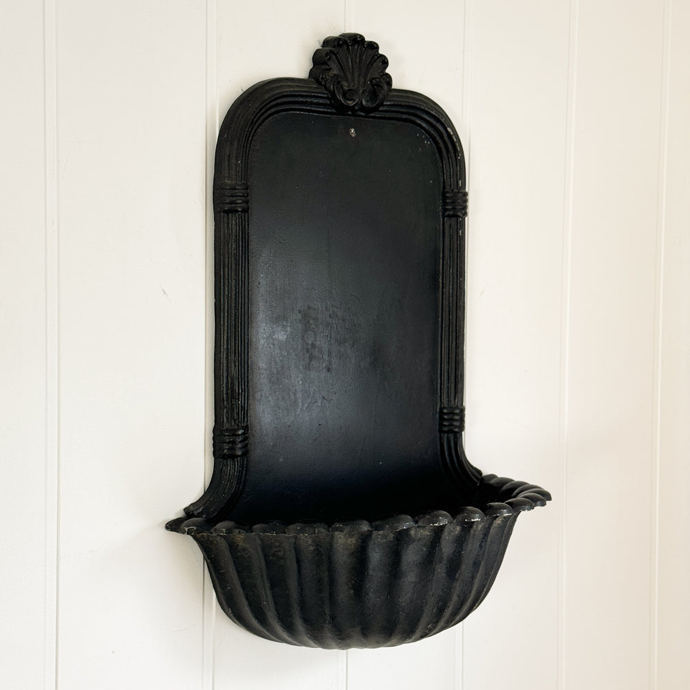 Vintage Black Cast Iron Wall Planter