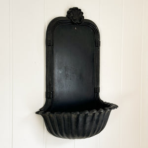 Vintage Black Cast Iron Wall Planter