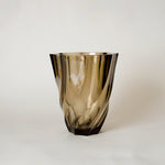 Vintage MCM Brown Glass Vase.