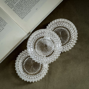 Vintage diamond point glass coaster