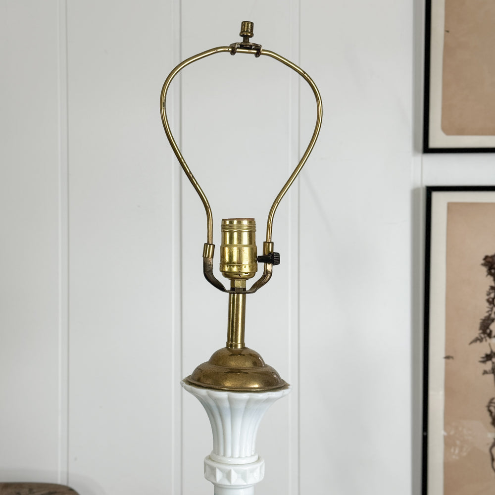 Vintage Milk Glass Lamp Base.