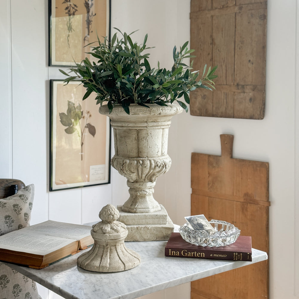 Vintage Stone Urn with Lid