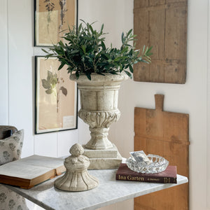Vintage Stone Urn with Lid