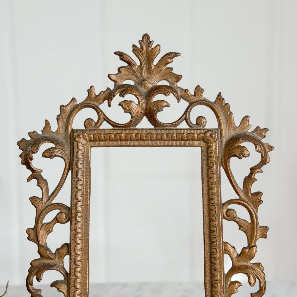 Vintage Brass Floral Scroll Frame
