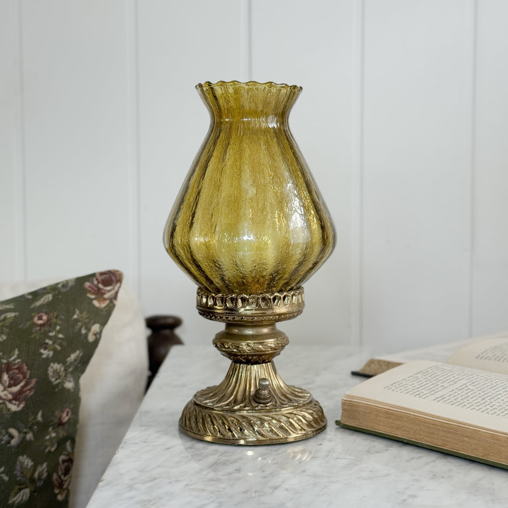 Vintage Olive Green Mid century modern lamp.