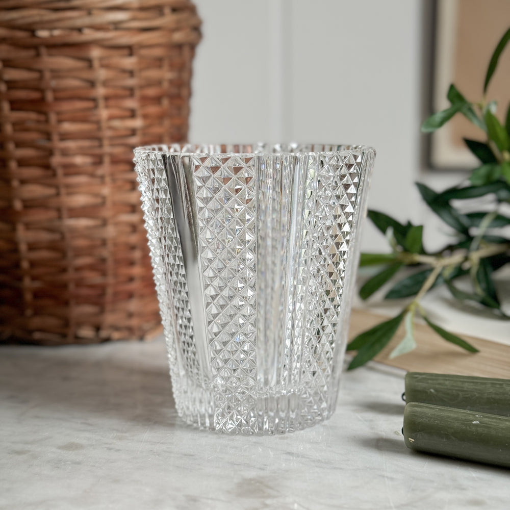 Vintage crystal candleholder vase