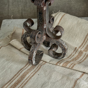 Vintage iron Brutalist candleholder