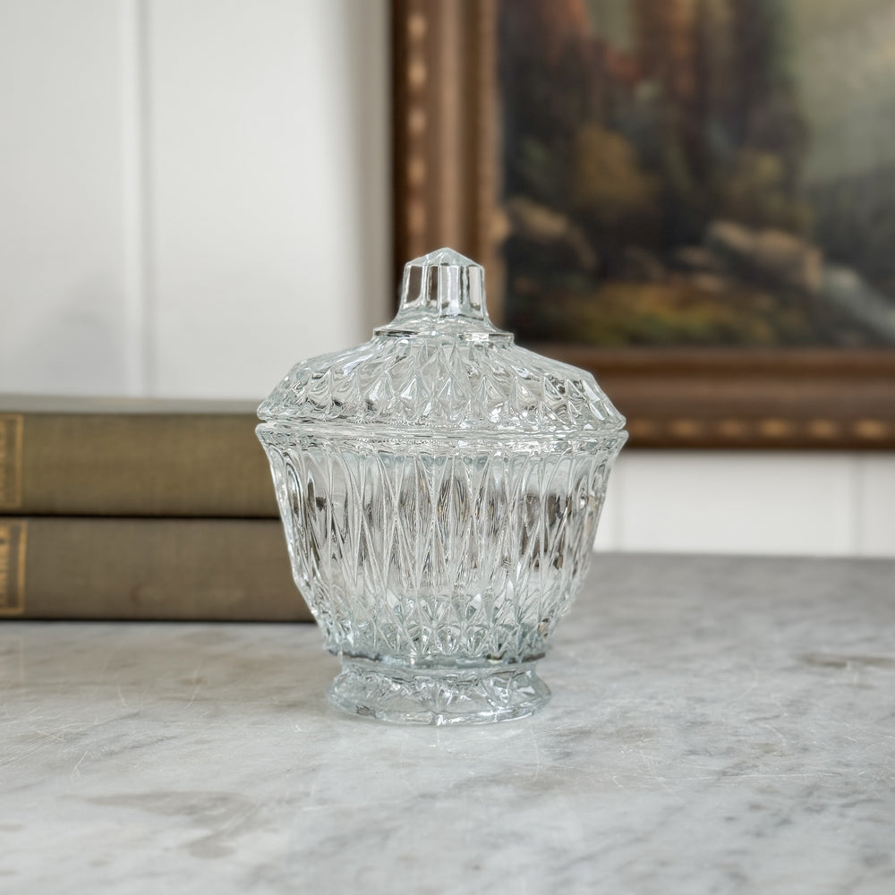 Vintage glass lidded jar