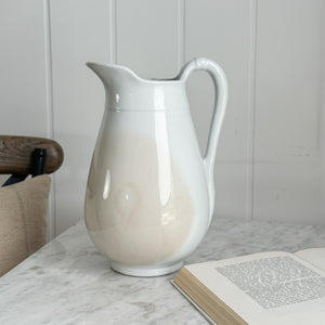 Antique white Ironstone pitcher- J &G Meakin