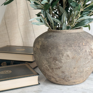 Vintage black pottery vase