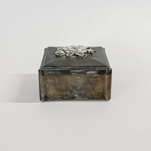 Vintage silverplate rose lidded box