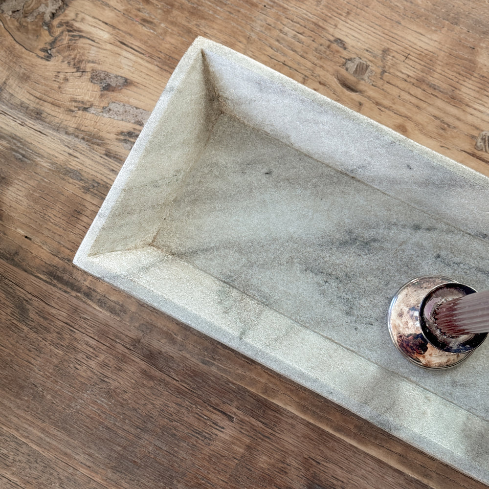 Greige Marble Rectangular Tray.