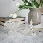 Vintage Crystal  lidded jar.