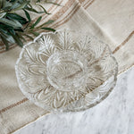 Vintage cut glass cocktail plate set with bowl insert