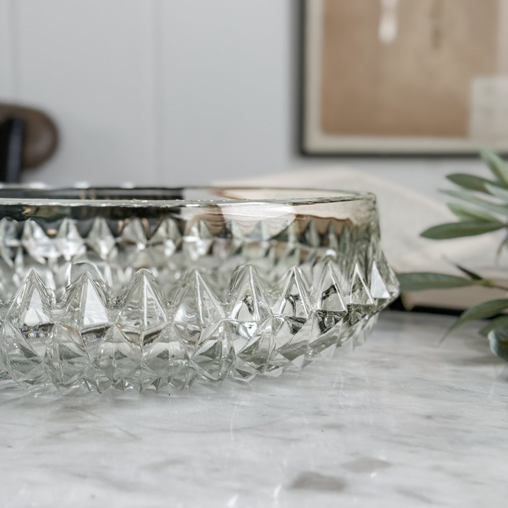 Vintage glass coffee table display bowl