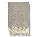 Taupe Herringbone European Wool Blanket.