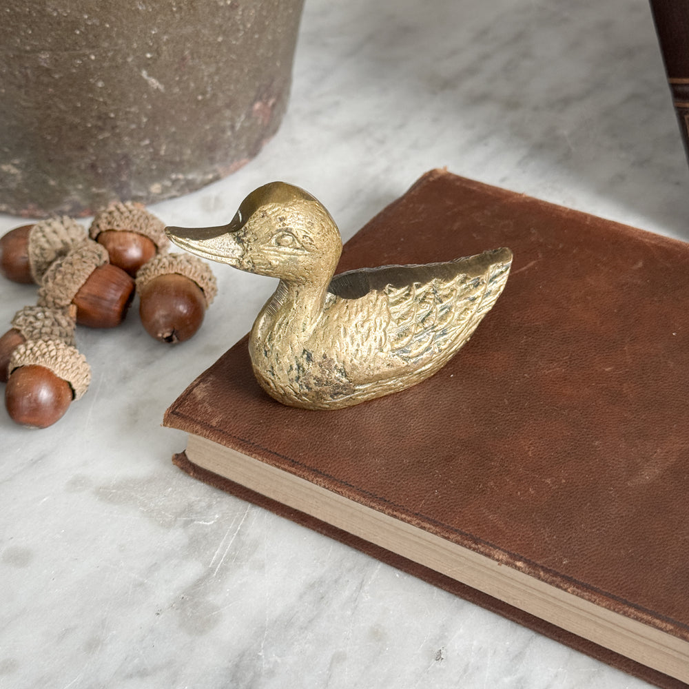 Vintage Small Brass Duck.