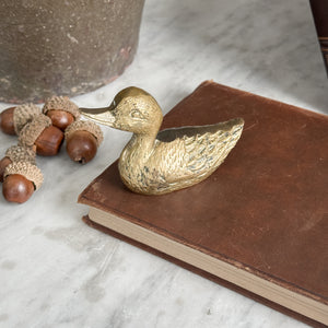 Vintage Small Brass Duck.