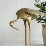 Vintage brass large heron
