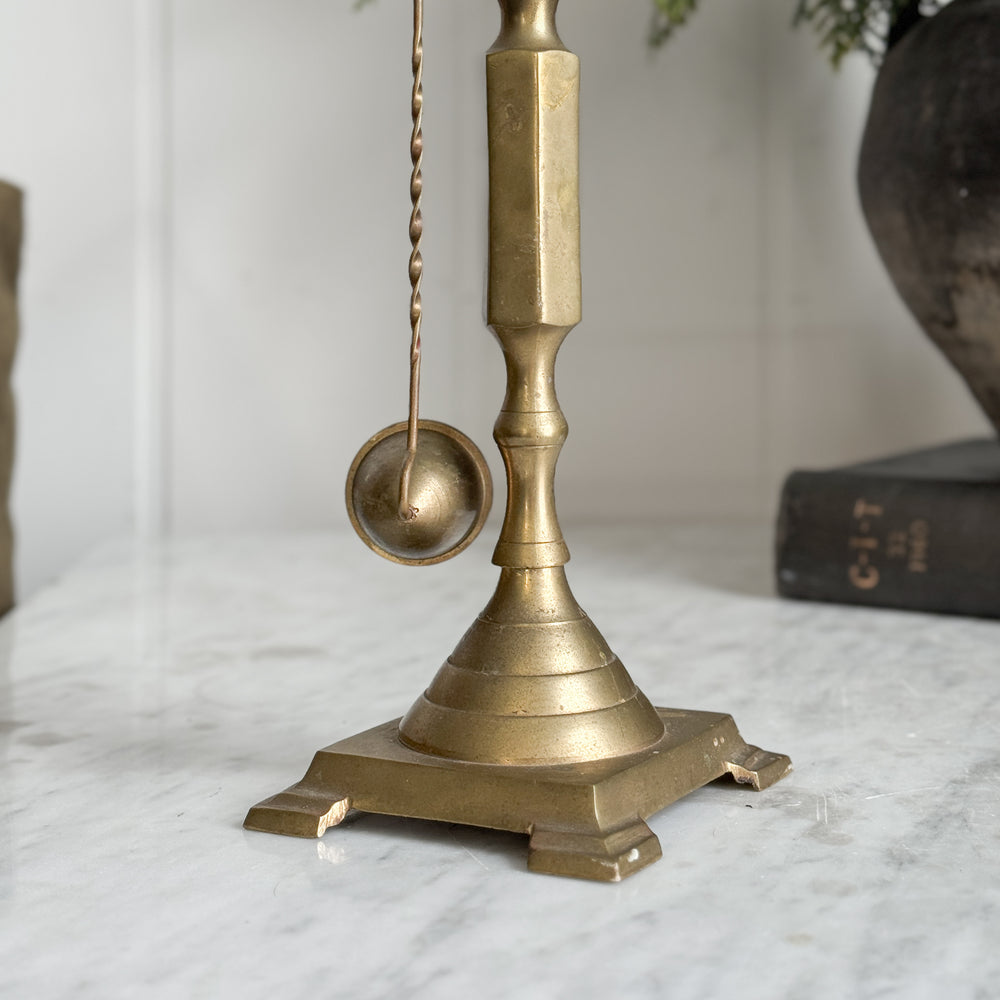 Vintage Brass Taper with attached snuffer.
