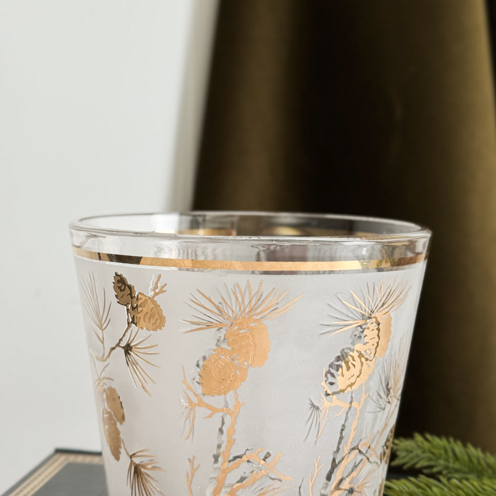 Vintage gold pinecone MCM bucket.