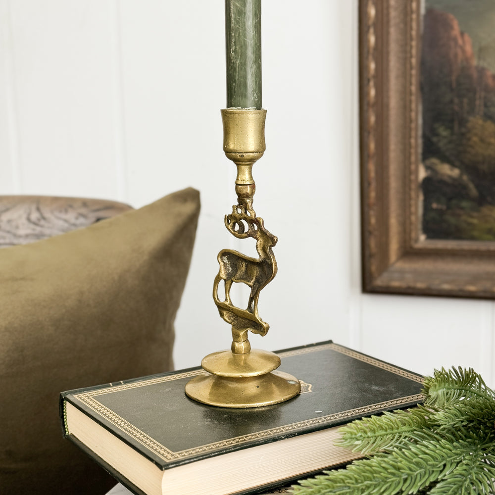 Vintage Brass Stag Taper
