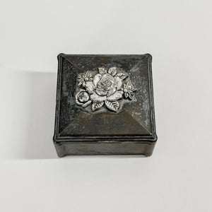 Vintage silverplate rose lidded box