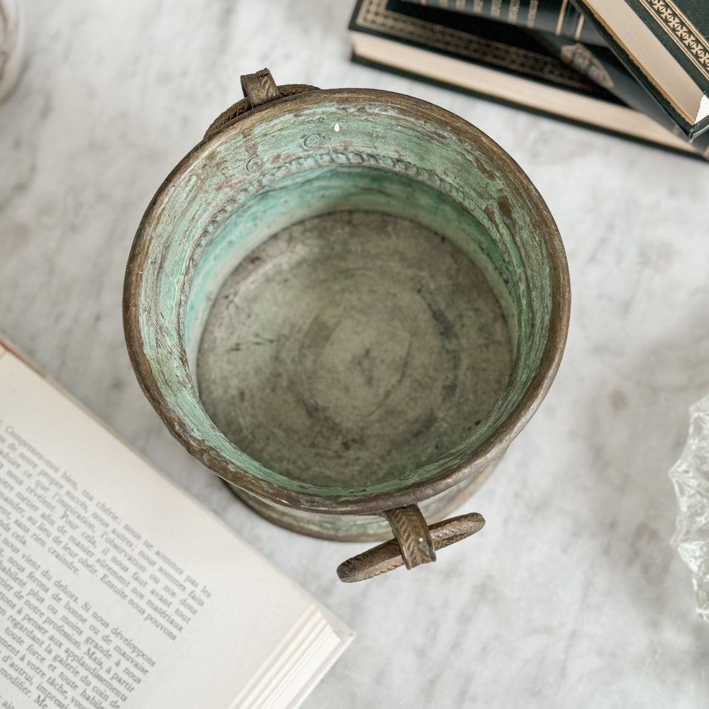 Vintage Brass Ring Handle Pot.