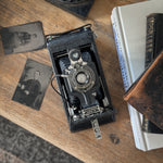Antique Kodak Eastman Junior camera with leather case