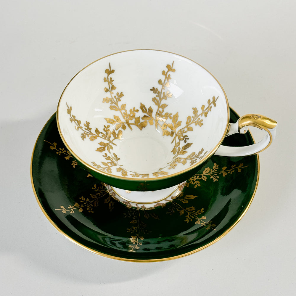 Vintage Green China Teacup and Saucer.