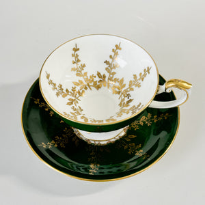 Vintage Green China Teacup and Saucer.