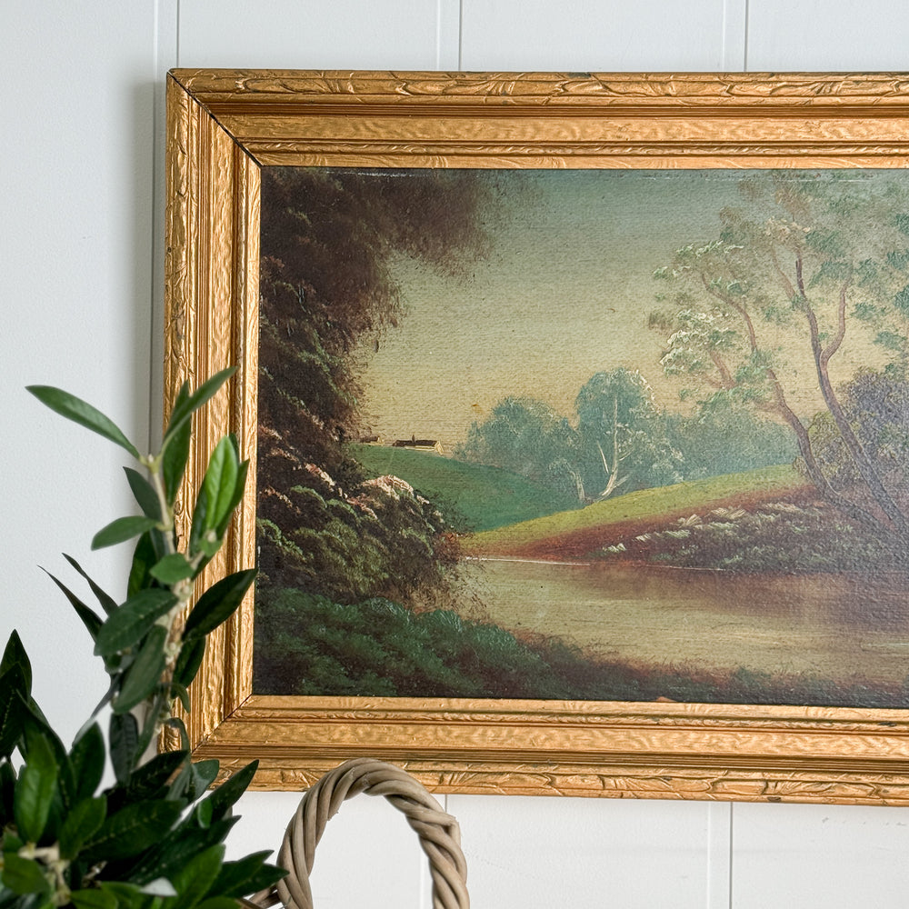 Vintage Landscape Oil Print.