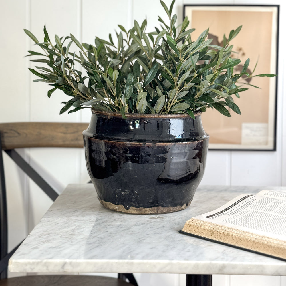 Vintage brown glazed pottery.