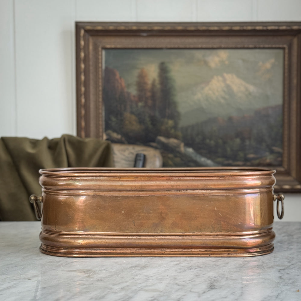 Vintage Long Copper Planter.