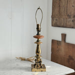 Vintage brass lion MCM lamp base