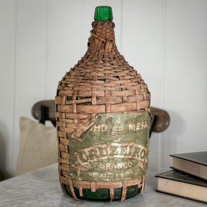 Vintage Portuguese Wicker Demijohn.