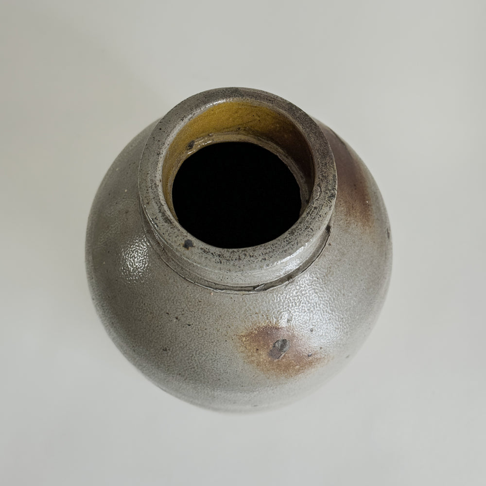 Vintage Tapered Grey Stoneware Crock