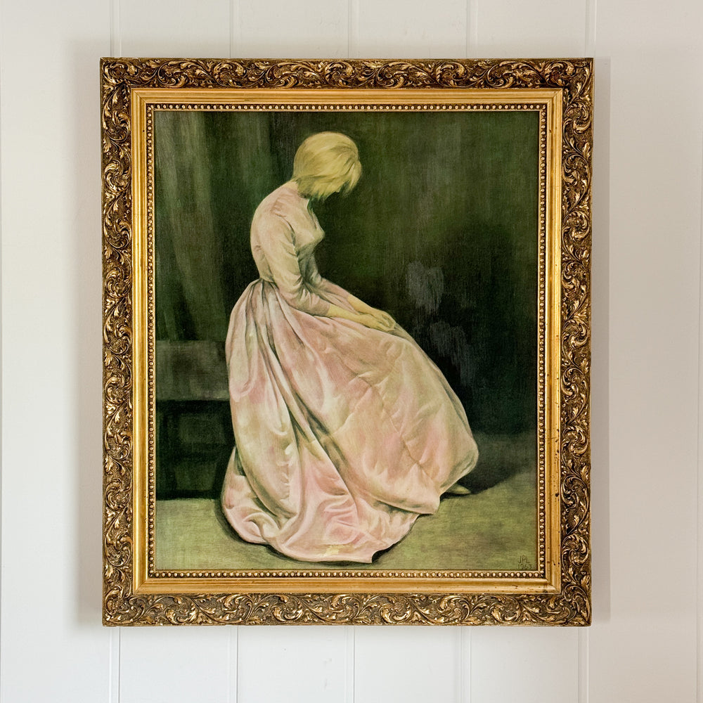 Vintage Solemn Lady Print.