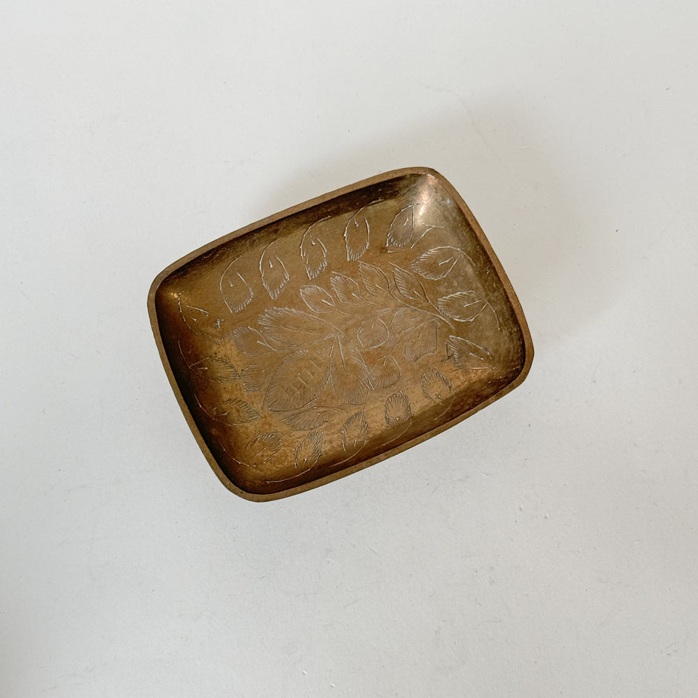 Vintage Small Brass Soap Tray.