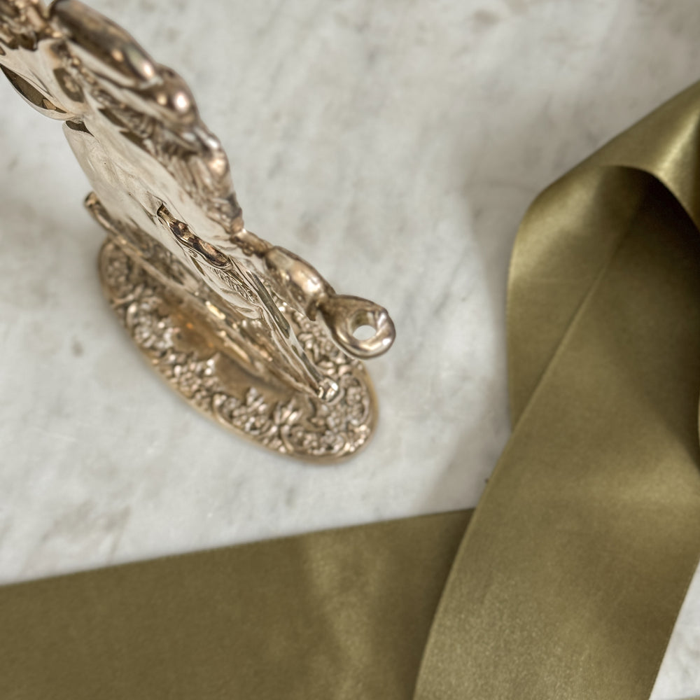 Vintage Silver Plate Standing Santa