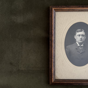 Vintage wood black and white gentleman.