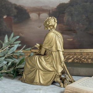 Vintage Hippolyte Francois Moreau Lady Sculpture.