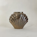 Vintage brass scallop vase