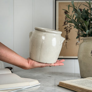 Antique Cream Confit Pot Small - FRANCE