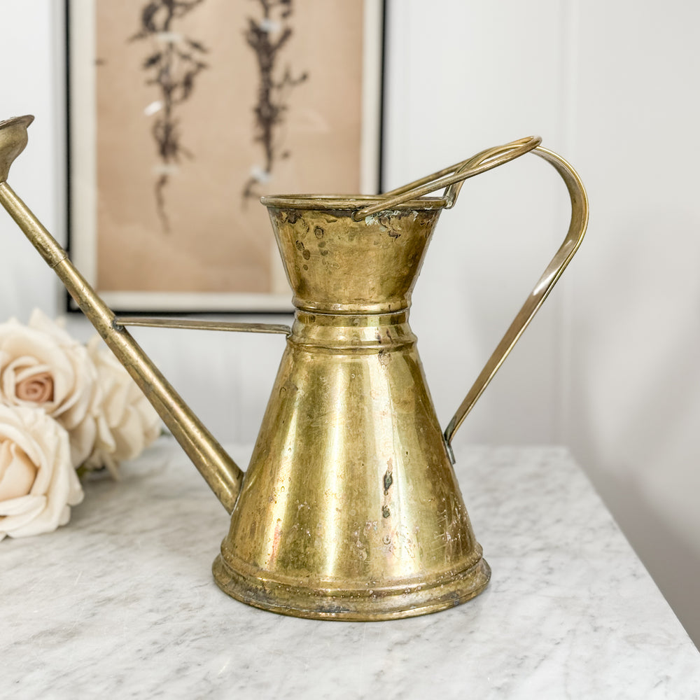 Vintage brass gold watering can sprinkler spout