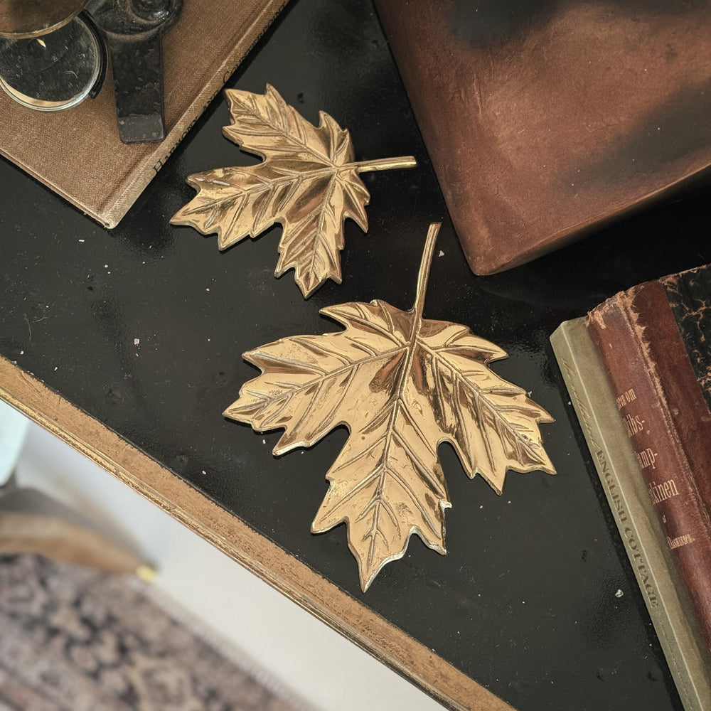 Vintage Brass Maple Leaves
