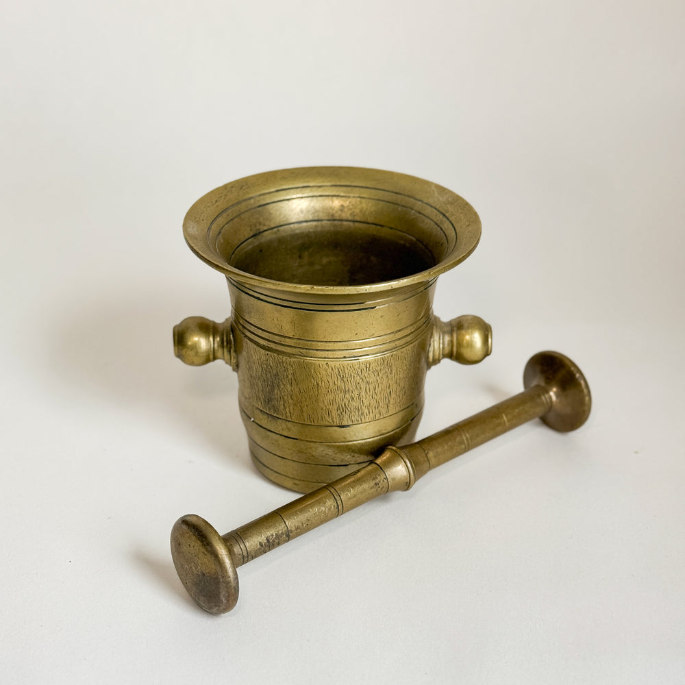 Vintage Brass Mortar and Pestle.