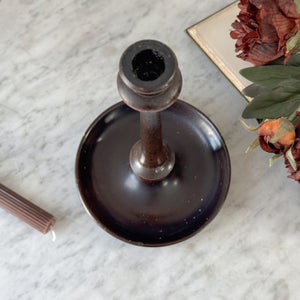 Vintage dark wood taper candleholder