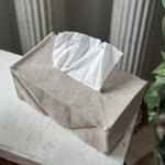 Linen tissue box cover